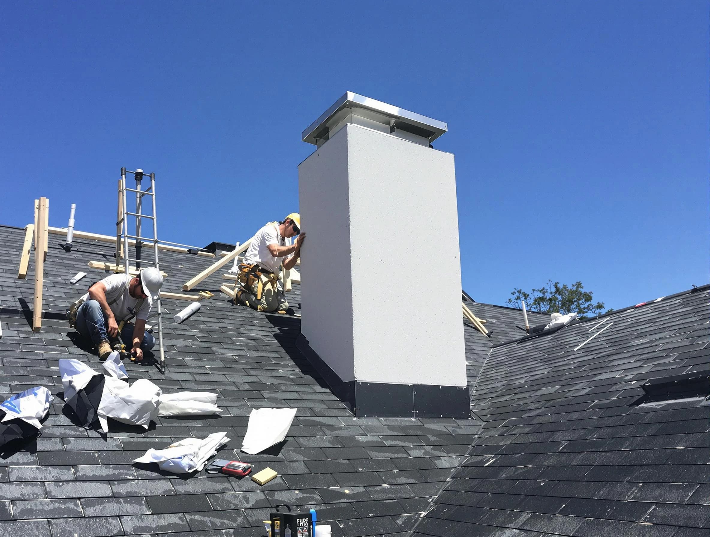Four Square Mile Chimney Sweep crew installing a new chimney in Four Square Mile, CO