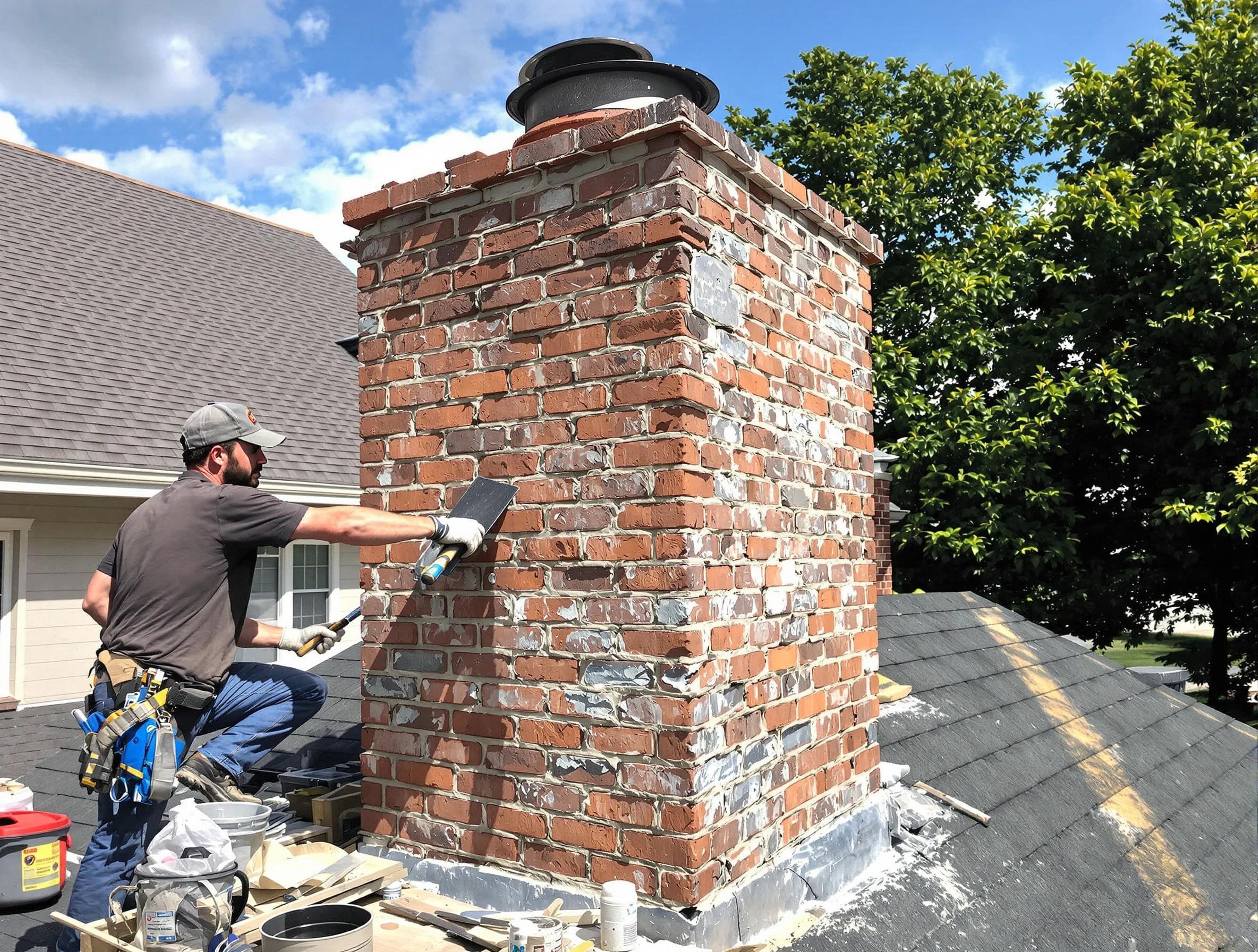 Completed chimney rebuild by Four Square Mile Chimney Sweep in Four Square Mile, CO
