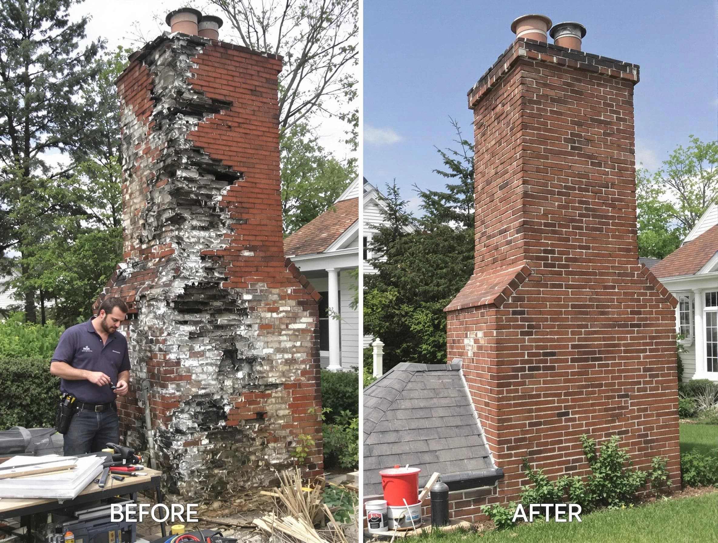 Four Square Mile Chimney Sweep performing a full chimney restoration in Four Square Mile, CO