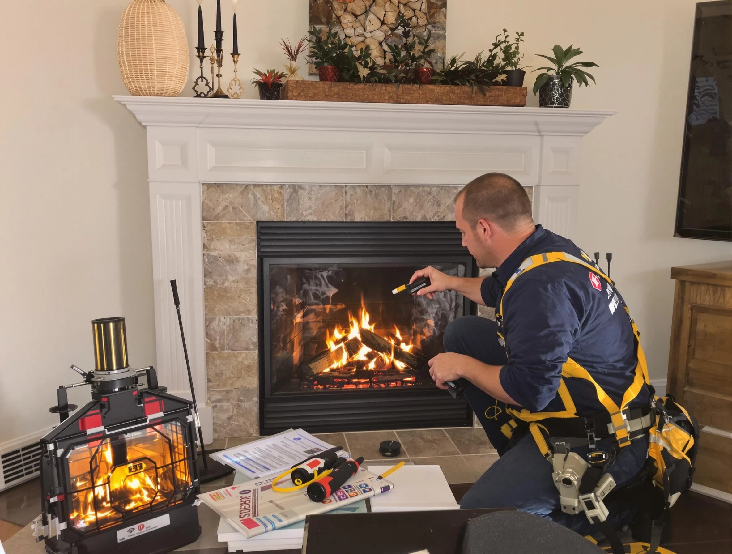 Safety-focused fireplace inspection by Four Square Mile Chimney Sweep in Four Square Mile, CO