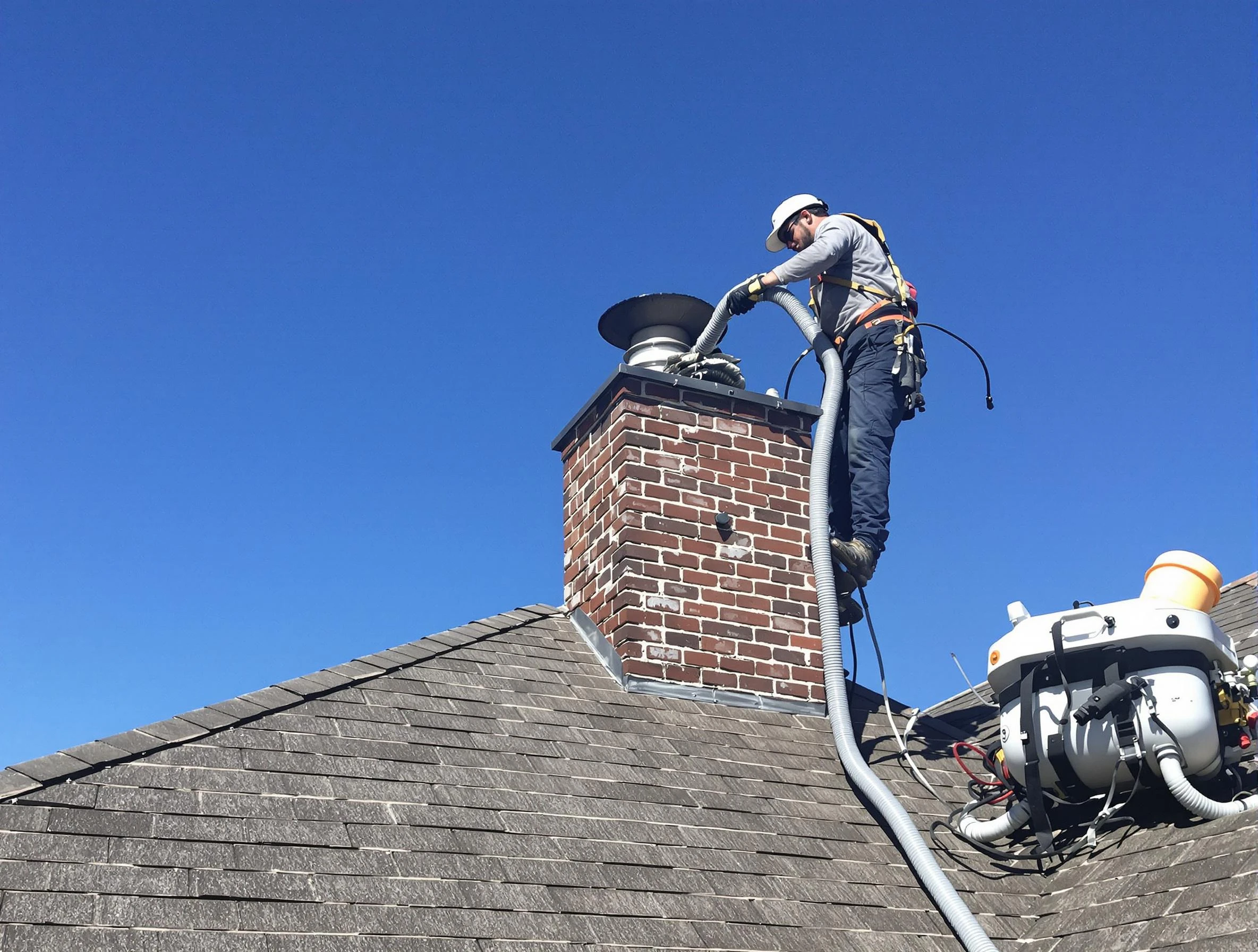 Dedicated Four Square Mile Chimney Sweep team member cleaning a chimney in Four Square Mile, CO