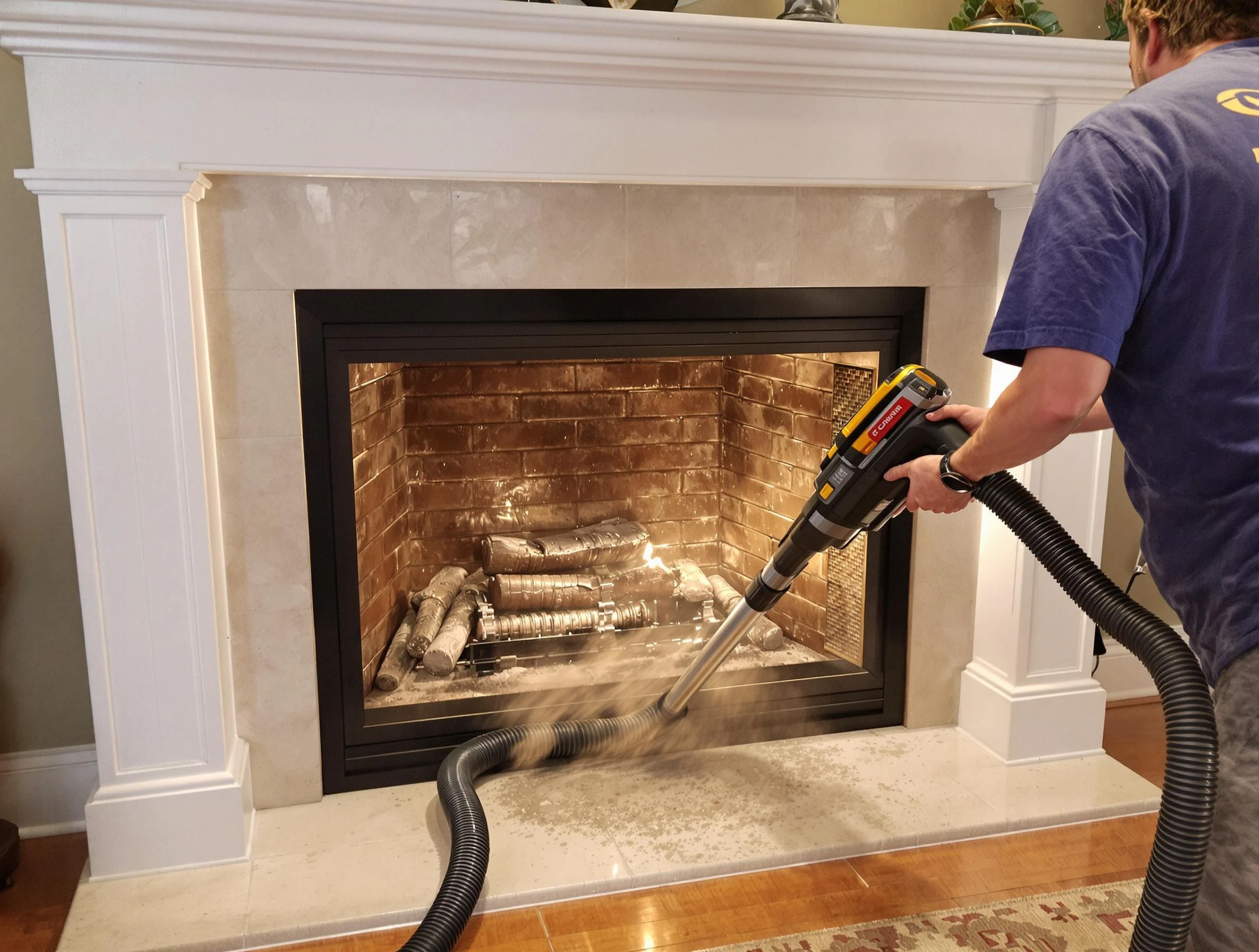 Fireplace cleaning performed by Four Square Mile Chimney Sweep in Four Square Mile, CO