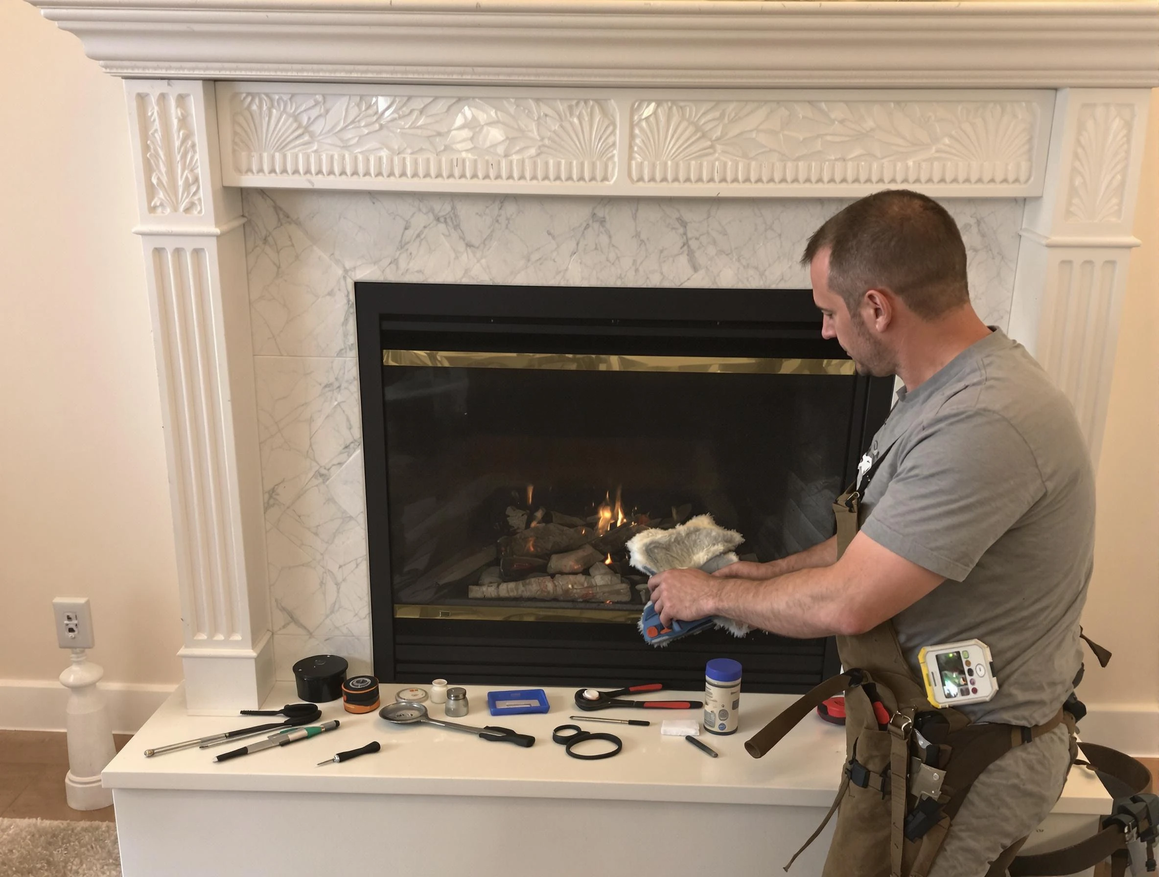 Four Square Mile Chimney Sweep performing fireplace maintenance in Four Square Mile, CO